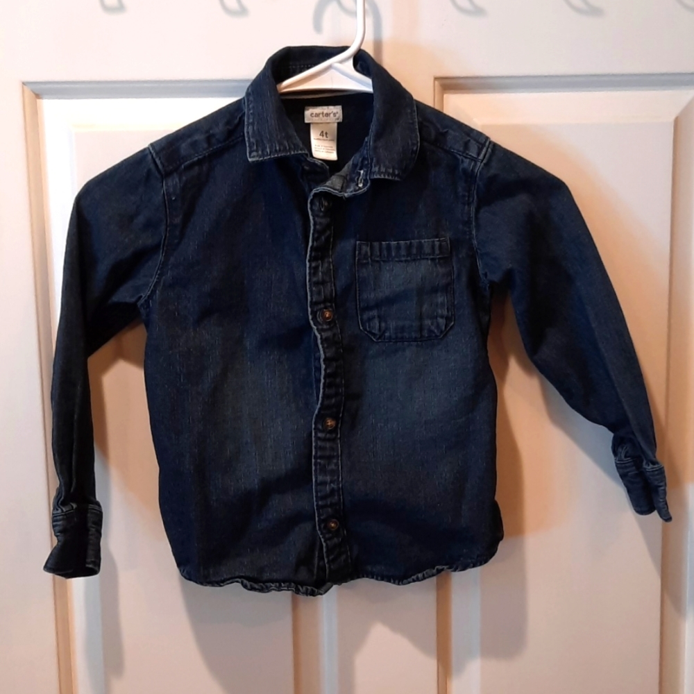 Carter's Toddler Denim Long Sleeve Button Down Shirt size 4T
